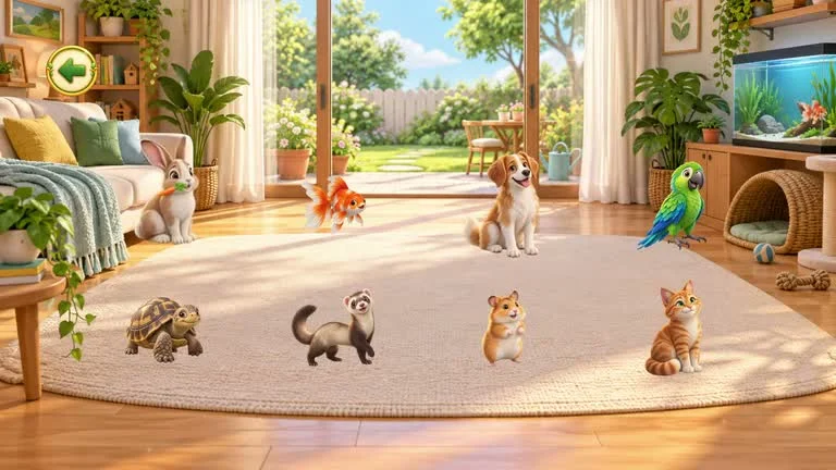 House Animals, a still from the gameplay preview. Optional one-time purchase.