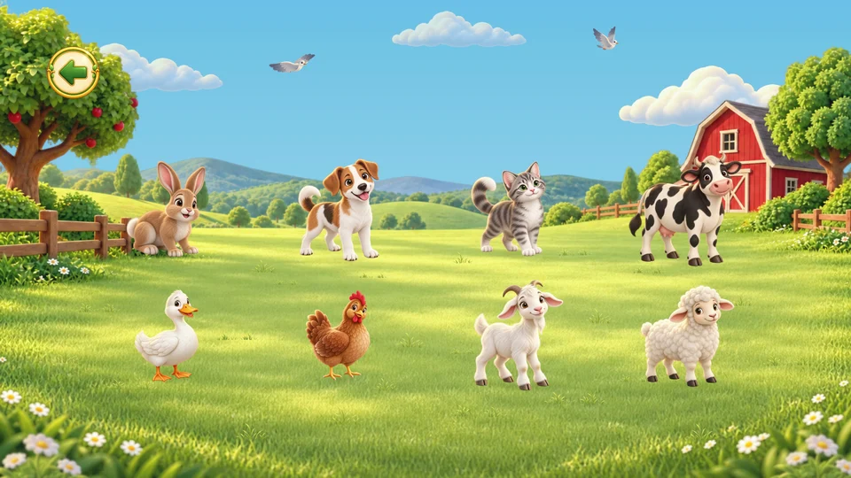 FIND IT!: a child listens to a separately recorded clue and finds the matching picture.